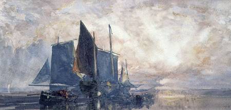 Fishing Boats at Anchor: Sunset from William Roxby Beverly