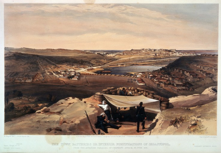 The town batteries, or interior fortifications of Sevastopol on 23 June 1855 from William Simpson