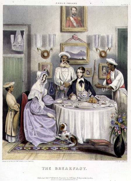 The Breakfast, plate 3 from 'Anglo Indians', engraved by J. Bouvier from William Tayler
