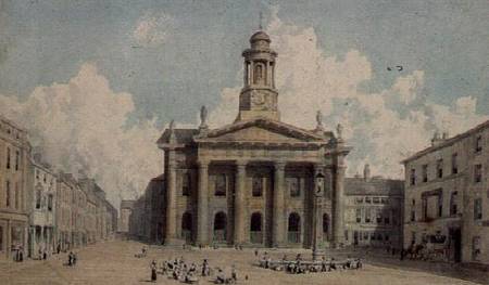 Sessions House and Market, Lancaster from William Westall