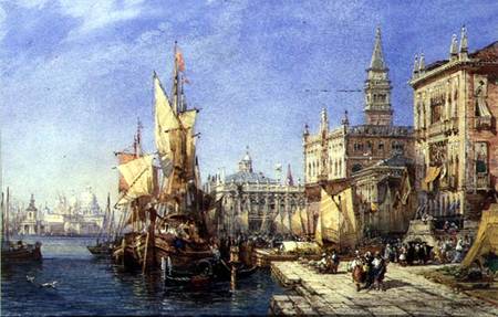 The Riva degli Schiavoni, Venice  on from William Wyld