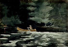 Im Kanu zurück zum Camp. from Winslow Homer