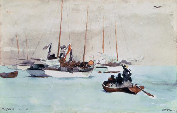 Schooners at Anchor, Key West from Winslow Homer