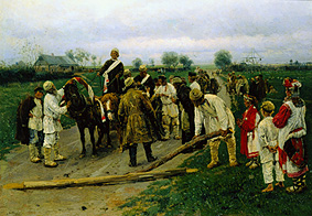 Der Hochzeitszug auf dem Dorf from Wladimir Jegorowitsch Makowski