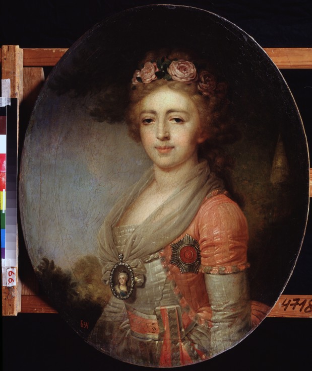 Portrait of Grand Duchess Alexandra Pavlovna (1783-1801), Daughter of Emperor Paul I from Wladimir Lukitsch Borowikowski