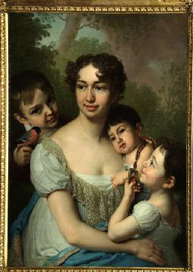 Portrait of Yelena Balashova with Children