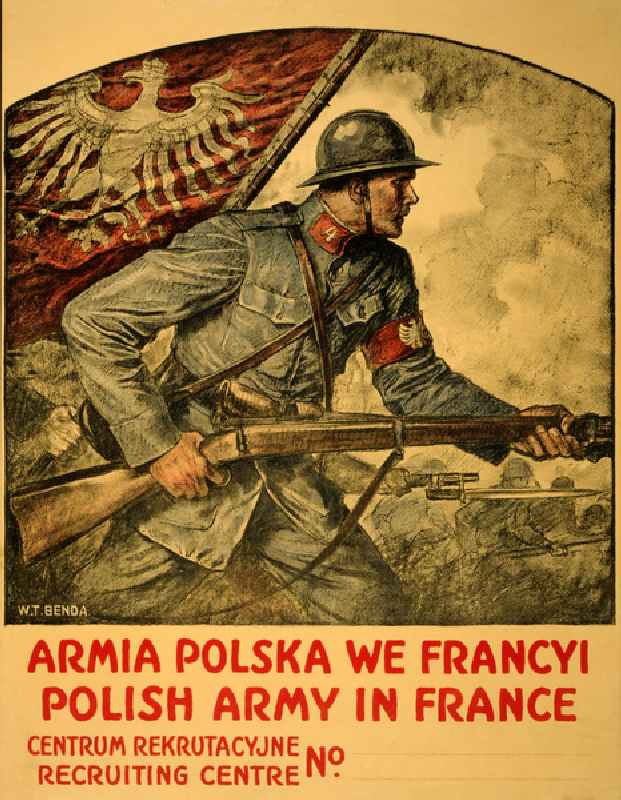 Armia Polska We Francyi, c.1917 (colour litho) from Wladislaw Theodore Benda