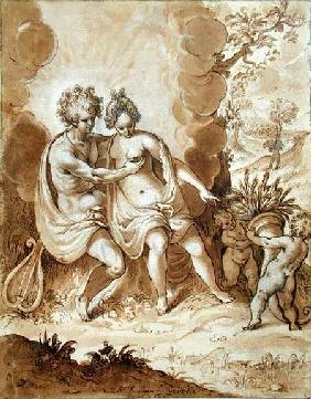 Apollo and Ceres, 1605 (pencil, w/c and white highlighting on