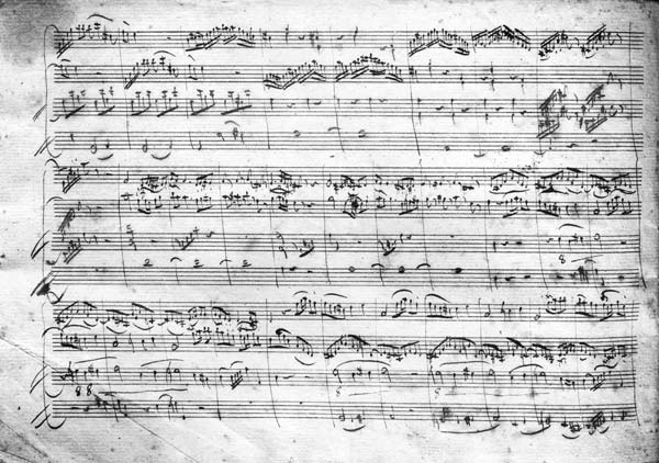 Trio in G major for violin, harpsichord and violoncello (K 496) 1786 (2nd page) from Wolfgang Amadeus Mozart