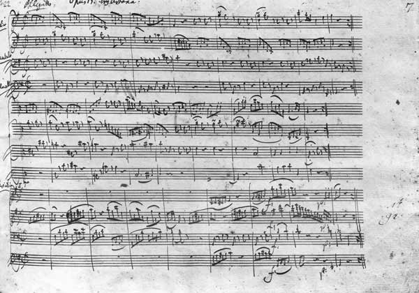 Trio in G major for violin, harpsichord and violoncello (K 496) 1786 (13th page) from Wolfgang Amadeus Mozart