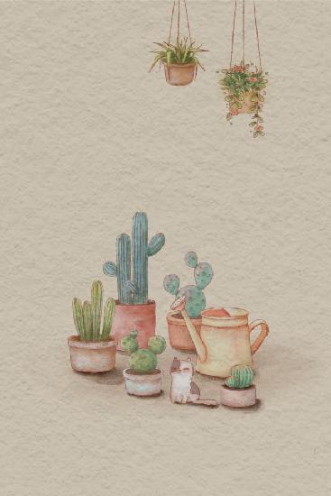 Kaktus und Katze