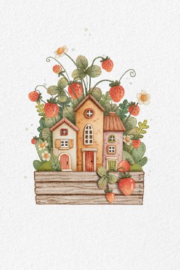 Süßes Erdbeerhaus