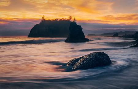 Sunset along the coast of Washington State