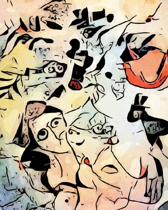 Miro trifft Chagall (Die Liebenden unter der roten Sonne) from zamart