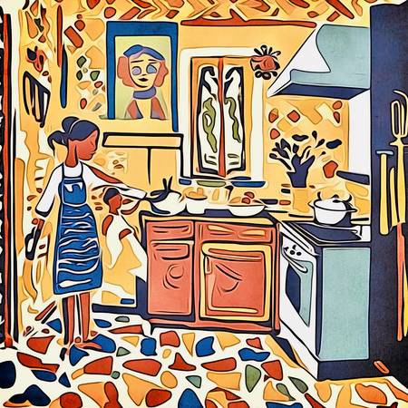 Teamwork in der Küche-Matisse inspired